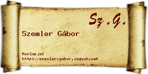 Szemler Gábor névjegykártya
